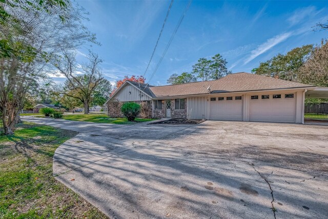 ranch-style home with a garage