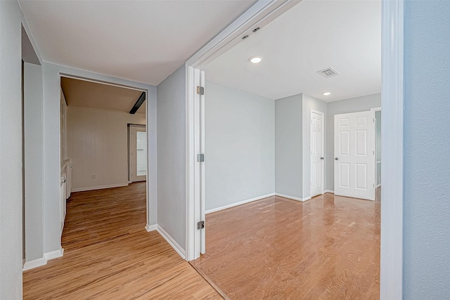 hall featuring light hardwood / wood-style floors