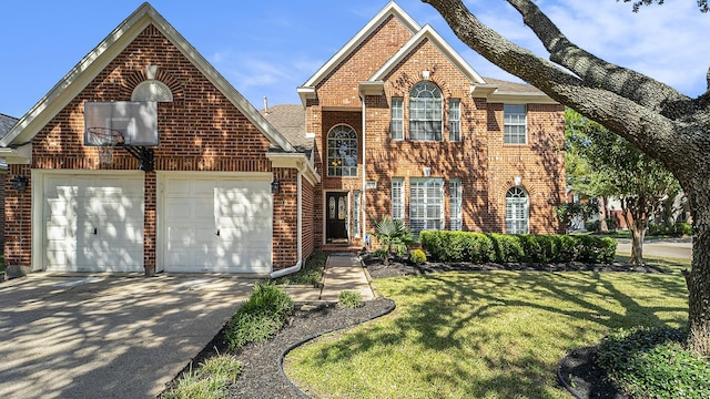 front of property with a garage and a front yard