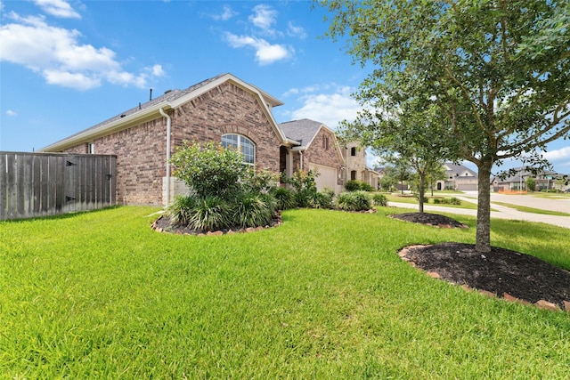 view of property exterior with a yard