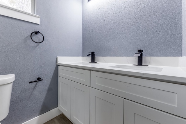 bathroom with vanity and toilet