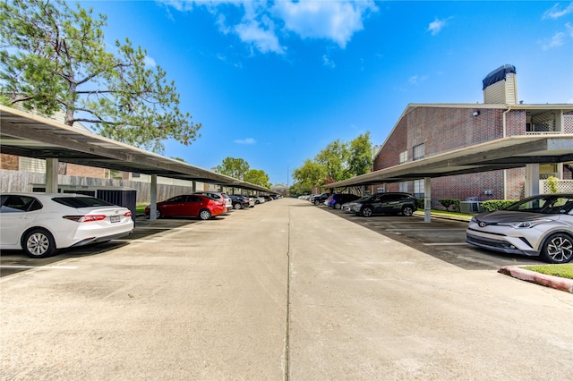 view of car parking featuring a carport