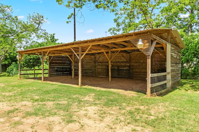 view of community with an outbuilding