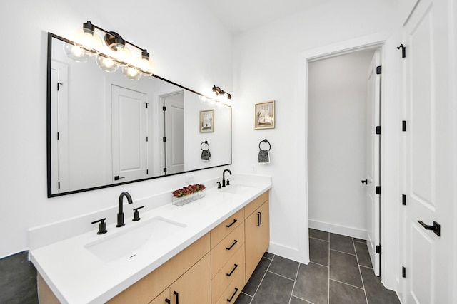 bathroom featuring tile patterned floors and vanity