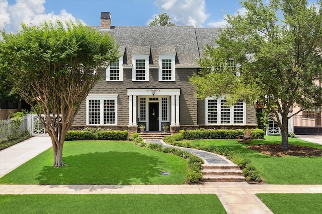 view of front of property featuring a front yard