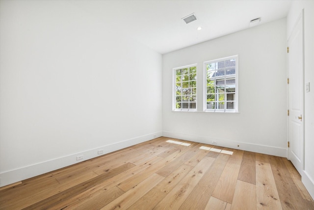 empty room featuring light wood-type flooring