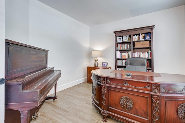 office space featuring light hardwood / wood-style floors