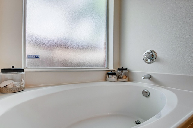 bathroom with a bathing tub and a wealth of natural light