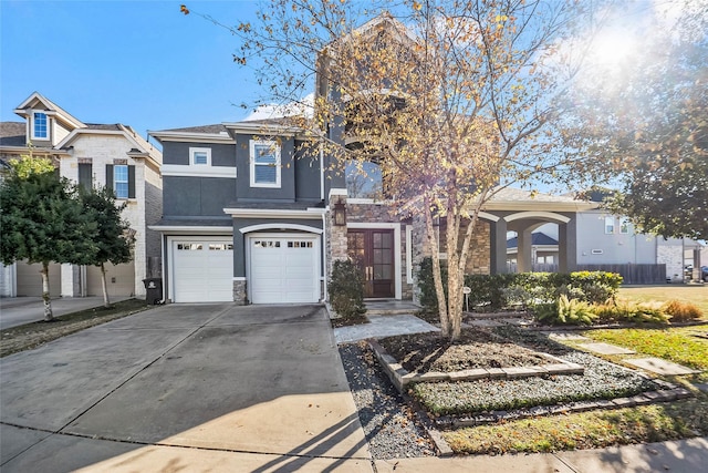 view of front of home featuring a garage