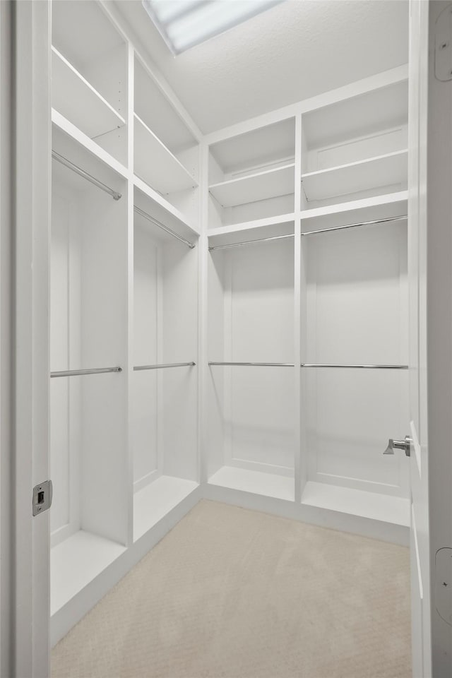 walk in closet with carpet