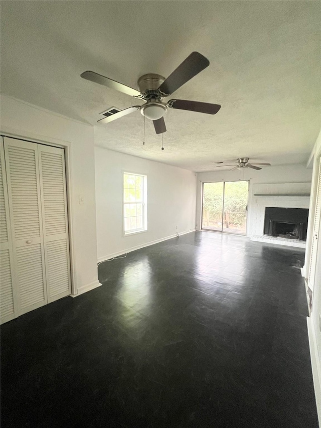 interior space featuring ceiling fan