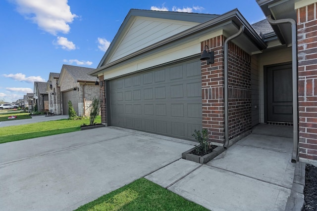 view of property exterior featuring a garage