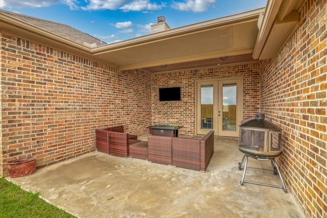 view of patio / terrace with outdoor lounge area and french doors