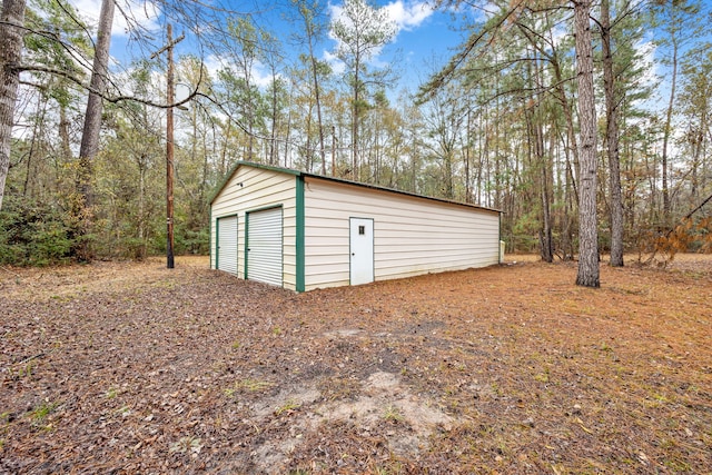 view of garage