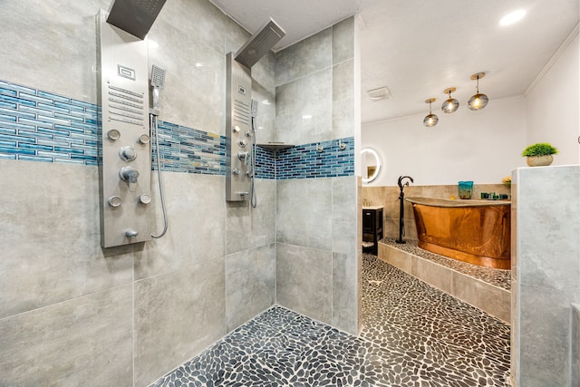 bathroom with crown molding