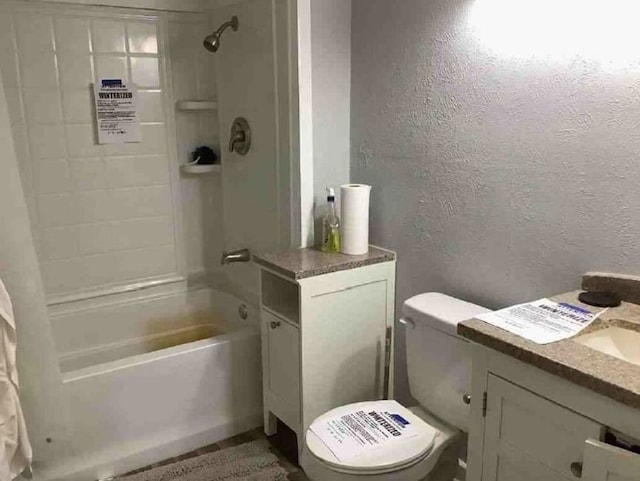 full bathroom with vanity, toilet, and shower / bath combination