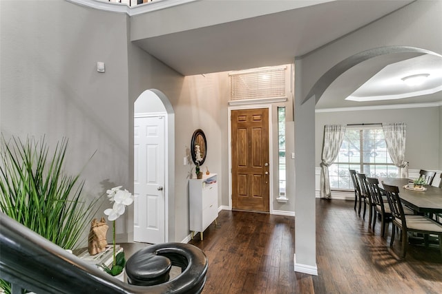 foyer featuring dark hardwood / wood-style flooring