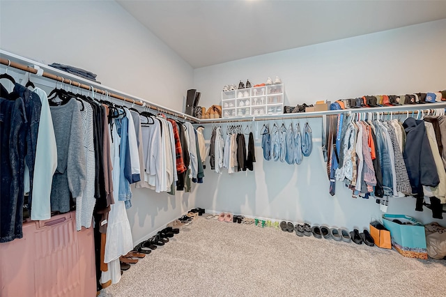 spacious closet with carpet flooring