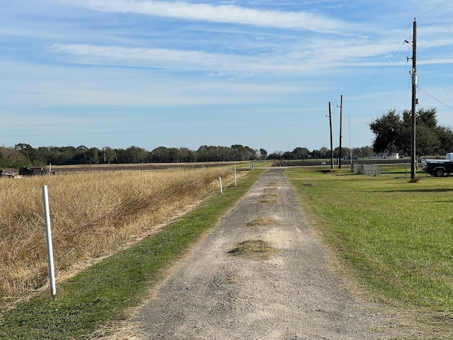 view of street with a rural view