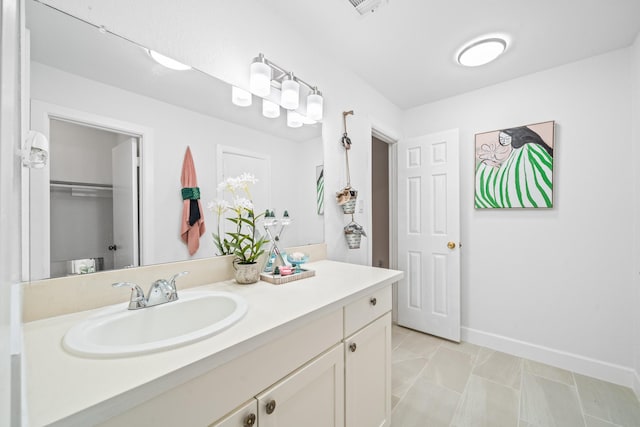 bathroom featuring vanity and tile patterned floors