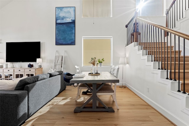 dining area featuring light hardwood / wood-style floors