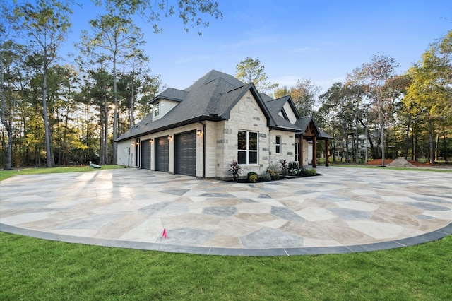 view of property exterior with a garage