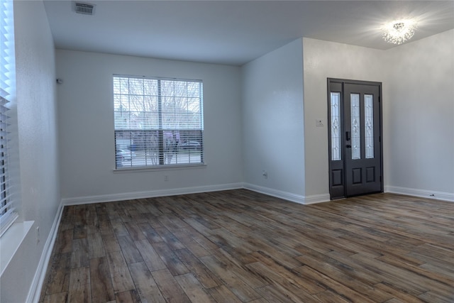 entryway featuring dark wood-type flooring