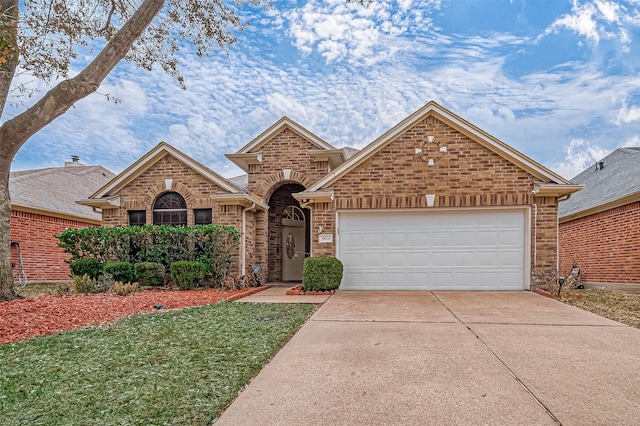 front of property with a garage