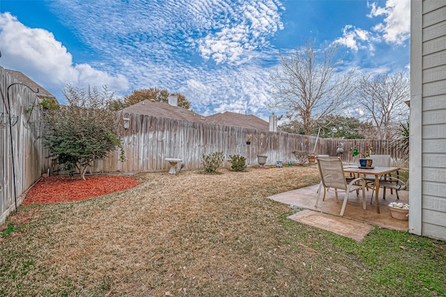 view of yard featuring a patio