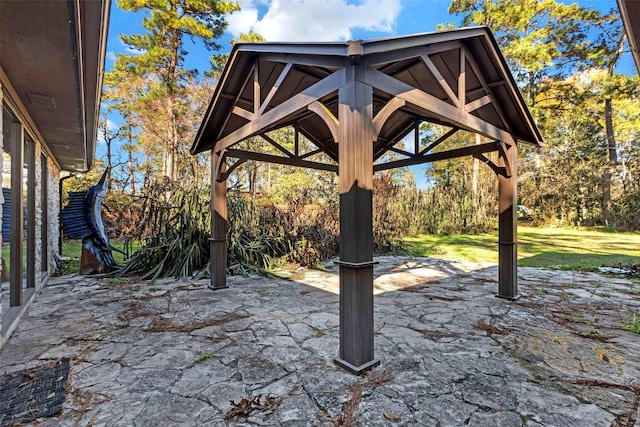 view of patio / terrace with a gazebo