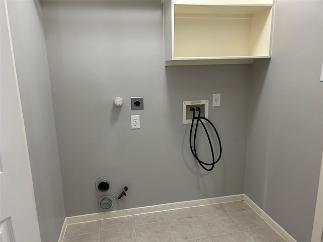 laundry room featuring hookup for a gas dryer, electric dryer hookup, baseboards, and hookup for a washing machine
