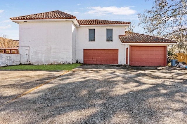 exterior space featuring a garage