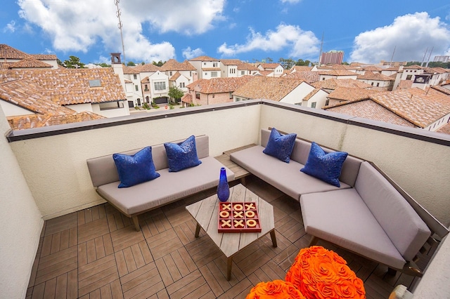 balcony with an outdoor hangout area