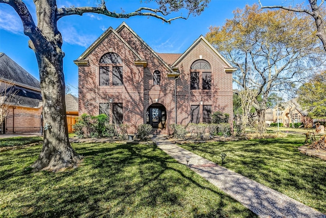 view of front of house with a front lawn