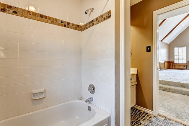 bathroom with shower / tub combination and vanity