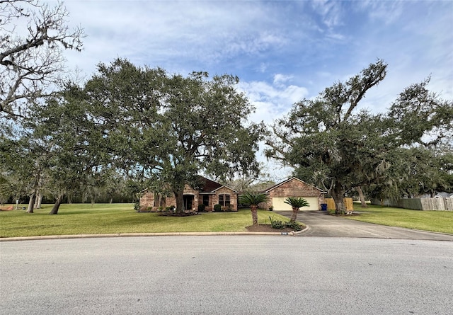 ranch-style house with a front yard