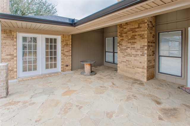 view of patio featuring french doors