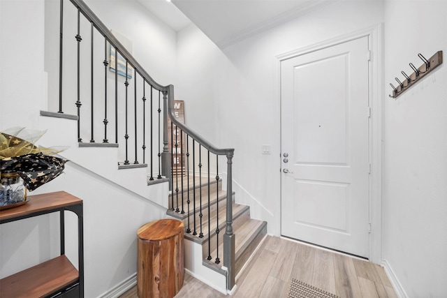 entrance foyer featuring light hardwood / wood-style floors