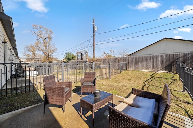 view of patio featuring an outdoor living space