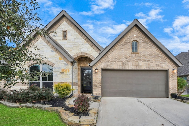 view of front of house with a garage