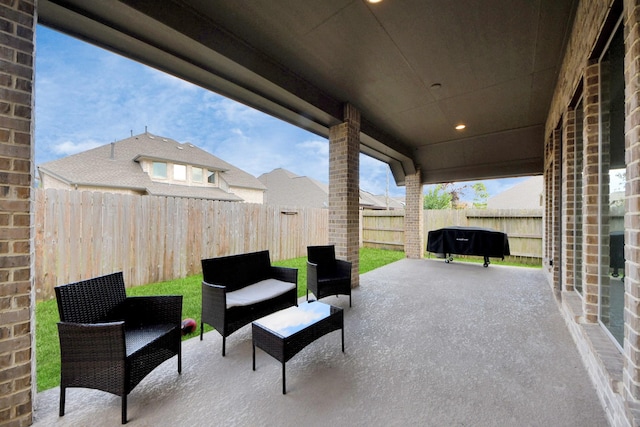 view of patio / terrace with a grill