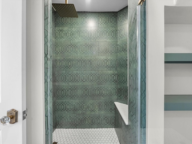 bathroom featuring walk in shower