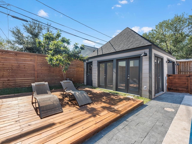 deck featuring french doors