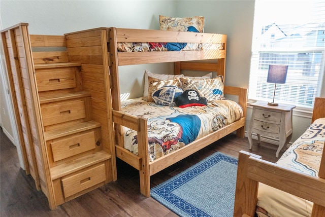 bedroom featuring dark hardwood / wood-style floors