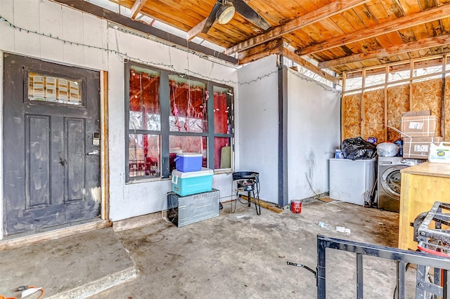 interior space with washer / dryer