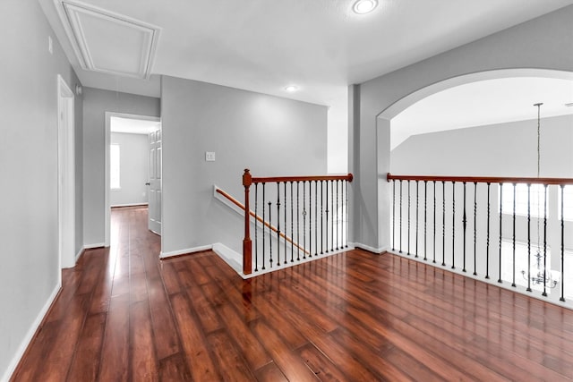 hall featuring dark wood-type flooring