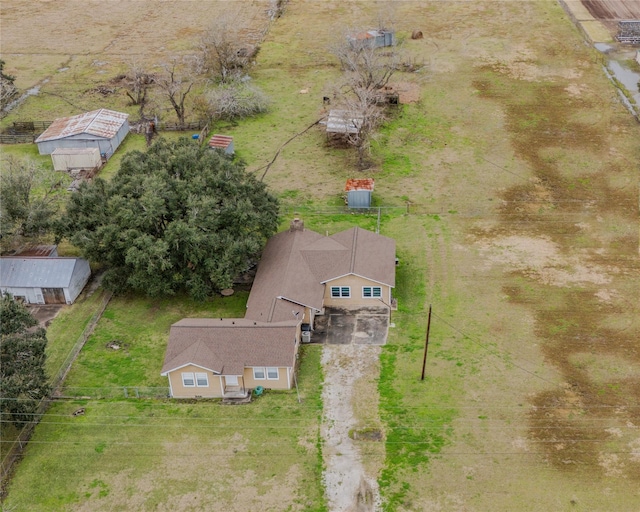 aerial view featuring a rural view