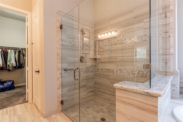 bathroom featuring walk in shower