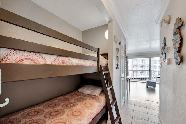 bedroom featuring a textured ceiling