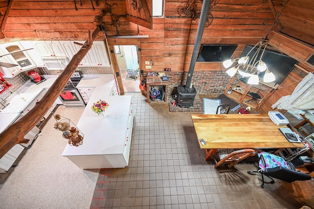 view of unfinished attic